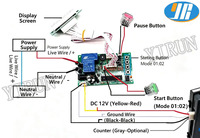 JY - 16B 110V 220V Carte de contrôle numérique à 4 chiffres avec faisceau de câblage complet pour machine de jeu d'arcade à monnayeur
