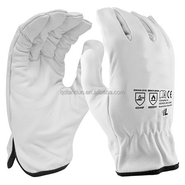 Genuine High Cowhide Leather Working Gloves Level F Cut Resistance Leather Gloves for Work Truck Leather Gloves