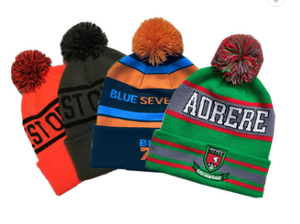 Berretto Bobble Personalizzato con Teschio per Squadra di Calcio, Cappello Invernale Caldo da Sci all'Ingrosso, <span class=keywords><strong>Beanie</strong></span> con Pom Pom in Acrilico Jacquard e Logo Ricamato - Product Image 5