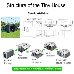 Maison de conteneur préfabriquée modulaire pliable extensible de 20 pieds et 40 pieds, bureau, bâtiment, centre commercial, hôtel, utilisation moderne - Product Image 6