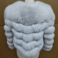 Manteau en fourrure de renard véritable pour femme, chaud et élégant, coupe courte en V, ajusté, pour l'hiver