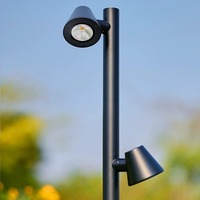 Lampe solaire en aluminium pour jardin, à brancher, LED rotative avec un angle de faisceau de 360° pour pelouse, terrasse, cour, indice de protection IP65
