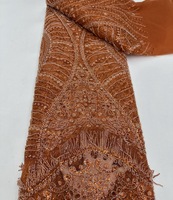 Dentelle française populaire avec sequins et perles, 5 yards, tissus de dentelle pour femmes, collection août 2026