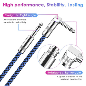 <span class=keywords><strong>Cable</strong></span> de <span class=keywords><strong>guitarra</strong></span> eléctrica de ángulo recto de 10 pies, 1/4 pulgadas, venta al por mayor, cables de audio - Product Image 3