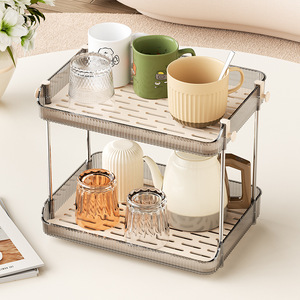 Multi Layer Desktop Storage Rack For Water Cups <b>Tea</b> Coffee Cosmetic Home Living Room Organizing Plastic 2 Sets <b>Standing</b> Type - Product Image 4