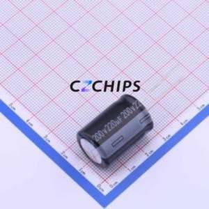 Condensador Electrolítico de Aluminio de Montaje Pasante EWH2DM221M25OT, Componente de Montaje Pasante THT, D18xL25mm 220uF 20% 200V 7.5mm - Product Image 1