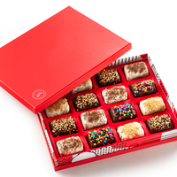 Boîtes personnalisées pour chocolats, biscuits et brownies avec finition brillante/mate, gaufrage, emballage rigide recyclable et séparateurs