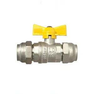 OEM ODM Customized 2 Way Brass Gas Compression End Gas Ball Valve