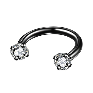 En gros Anneau <span class=keywords><strong>fer</strong></span> à <span class=keywords><strong>cheval</strong></span> en acier inoxydable avec zircone cubique (CZ) 16G pour piercing de nez, <span class=keywords><strong>tragus</strong></span>, cartilage interne de l'oreille, septum et bijoux de corps - Product Image 4