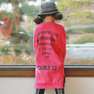 Girl Clothing Children's No Logo Knee Length Short in Front and Long in Back Different Kinds of Hoodie - Product Image 2