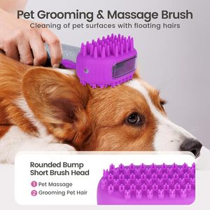Luxury Eco-Friendly Dog Bath <b>Brush</b> with Silicone Comb for Hair Removal and Massage-2024 New Arrival - Product Image 2