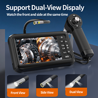 Cámara de Inspección Boroscópica de Doble Lente con Articulación de 360° en 4 Direcciones, Pantalla IPS de 7 Pulgadas y 6.5mm, Endoscopio IP67 para Automoción y Mecánica Aeronáutica