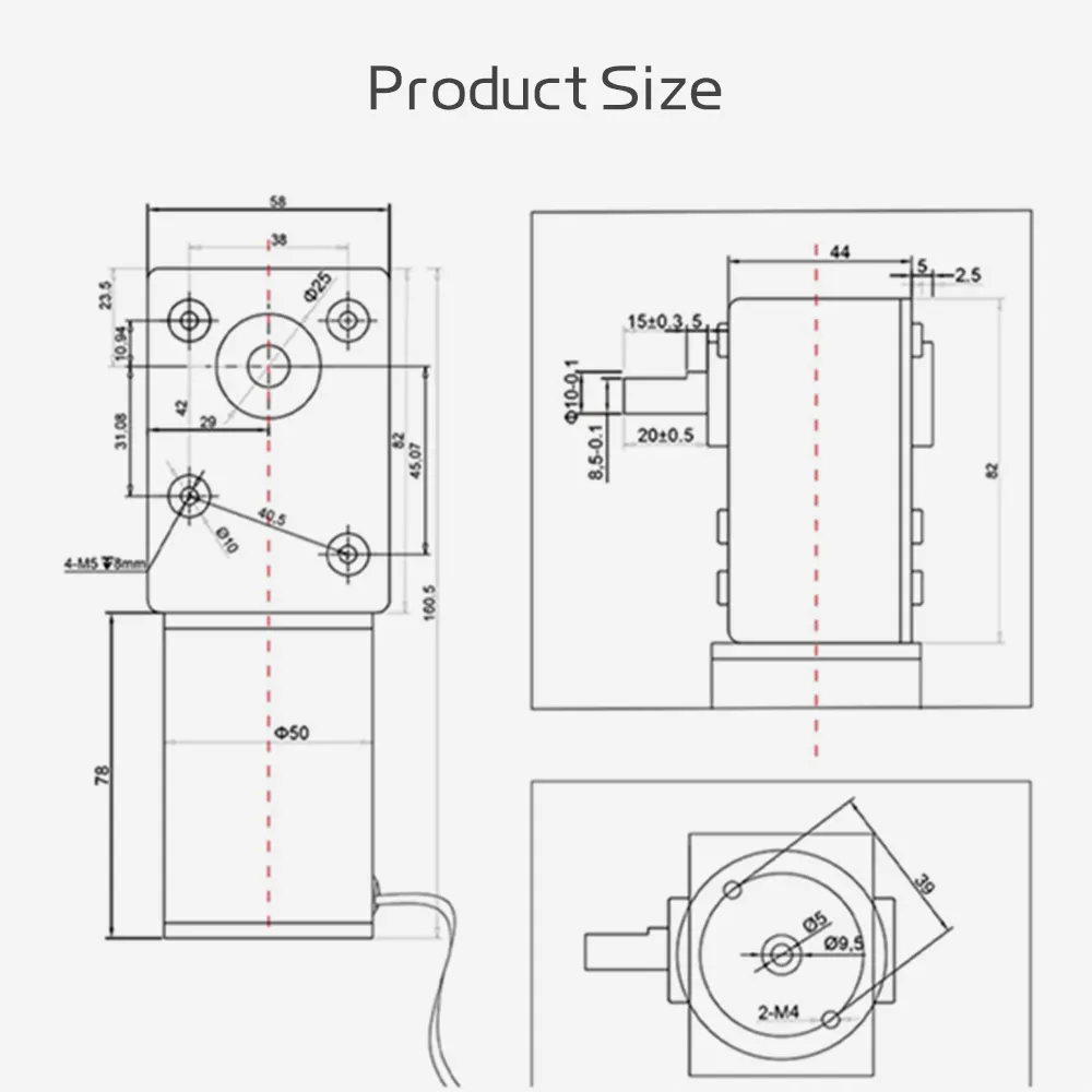 5882-50ZY Motor de engranaje helicoidal 12V24V Velocidad ajustable de avance y retroceso 1,5 RPM ~ 440RPM Motor de CC cepillado de alto par