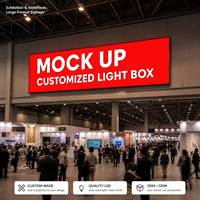 Boîte lumineuse publicitaire LED personnalisée, cadre en aluminium, ultra-mince, rétroéclairée, pour affichage mural, logo de magasin, intérieur