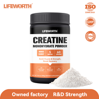 LIFEWORTH Vente en gros Supplément de prise de masse sportive sans sucre Créatine Monohydrate en poudre