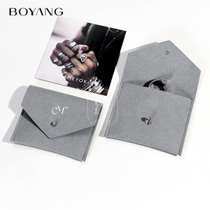 ถุงใส่เครื่องประดับไมโครไฟเบอร์แบบกำหนดเองของ Boyang สำหรับต่างหู สร้อยคอ แหวน  ถุงเก็บเครื่องประดับ ถุงบรรจุภัณฑ์ของขวัญ - Product Image 3