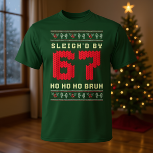 Sleigh D by 67 <b>Ugly</b> Christmas T-<b>Shirt</b> Short Sleeve Unisex Crew Neck Adult Holiday Design Promotional Digital Printing - Product Image 3
