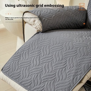 Single-Person Ultrasonic Quilted Recliner Cushion <strong>Cover</strong> Waterproof Geometric Wave Integrated Dustproof Washable Sofa Slipcover - Product Image 4