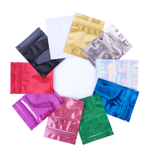 Nhiều Màu Bóng Kết Thúc Nhỏ Mini Nhôm Phẳng Foil <span class=keywords><strong>Resealable</strong></span> Zipper Mùi Bằng Chứng Mẫu Mylar Bao Bì Túi Túi - Product Image 2