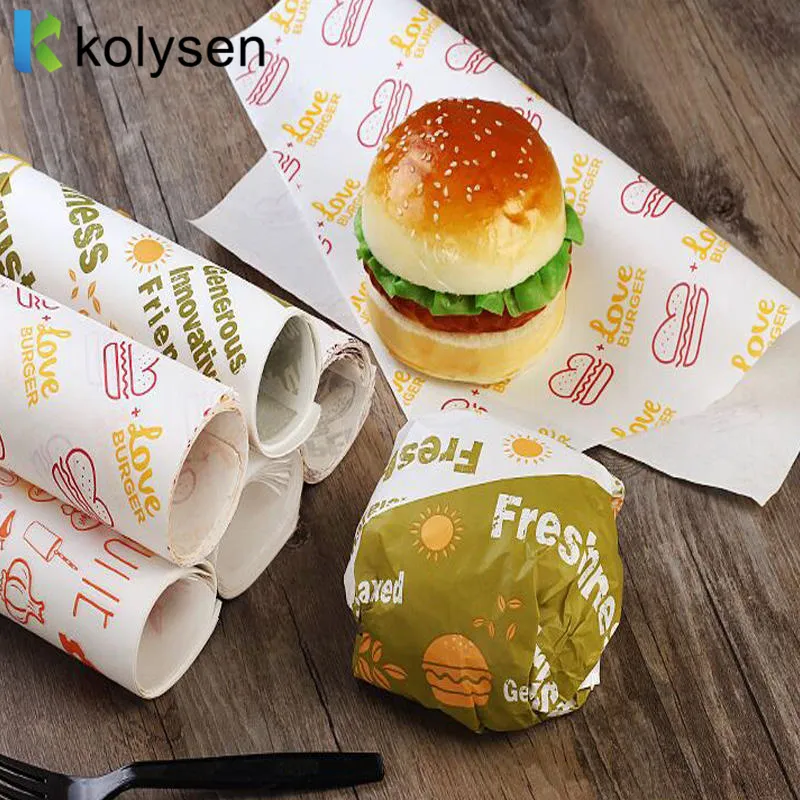 食品ワックス包装用カスタムロゴ印刷食品グレード高品質耐油紙中国サプライヤー