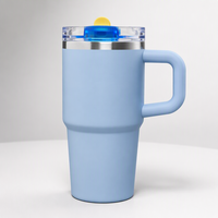 Gobelet isotherme personnalisé en acier inoxydable de 20 oz avec poignée pour l'extérieur, gobelet à café ou à eau imprimé avec logo