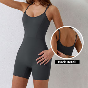 Spedizione veloce da donna senza maniche con spalline regolabili Skinny tute sportive da allenamento corte tute da ginnastica abbigliamento sportivo - Product Image 5