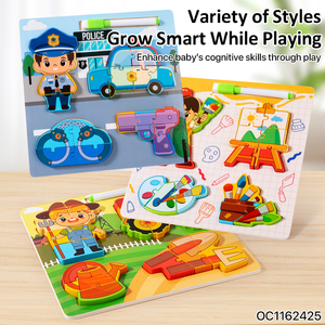 Jouets éducatifs Montessori en bois à assembler sur le thème des pompiers, écologiques, multi-styles, pour l'apprentissage précoce des enfants - Product Image 4