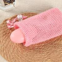 Sac de Savon en Filet de Nylon Africain Personnalisé en Gros, Éponge de Bain Exfoliante du Ghana avec Cordon en Ruban