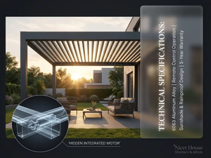 Pergola bioclimatique électrique d'usine avec lames orientables, pergola motorisée en aluminium pour <span class=keywords><strong>terrasse</strong></span> de jardin - Product Image 1