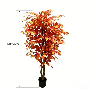 New Design Fall Ficus <b>Tree</b> | Artificial Autumn Colors Potted Plant for Restaurant Front Porch Christmas Decor - Product Image 2