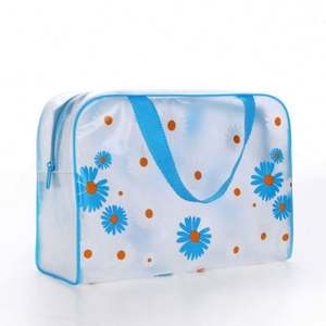 Bolsa de Mano con Diseño Floral, Bolsa de Aseo Transparente de PVC, Bolsa de Cosméticos de Viaje de Gran Capacidad, Venta al Por Mayor de Fábrica - Product Image 5