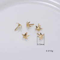 AU750 18k or jaune résultats étoile trou bouchon pierre gemme perles perle trou bouchon bouchon post montage pour la fabrication de bijoux