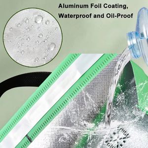 Sac isotherme jetable personnalisé en non-tissé avec feuille d'aluminium pour le déjeuner, les pique-niques, les plats à emporter, le café, les boissons chaudes ou froides - Product Image 5