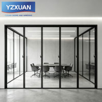 Porte pliante en alliage d'aluminium ultra-étroite, application multi-scènes, différents types de verre au choix