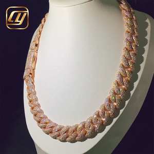 Collar de Cadena Cubana de Plata de Ley 925 con Certificación GRA, Joyería Hip Hop con Incrustaciones de Diamantes Moissanite VVS de 15 mm - Product Image 3
