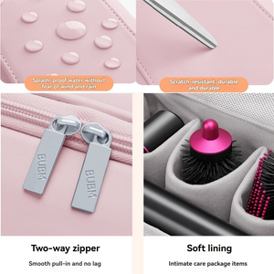Vente en gros de pochette de protection étanche à la poussière de grande capacité en cuir PU avec fermeture à glissière sac de rangement portable pour sèche-<span class=keywords><strong>cheveux</strong></span> - Product Image 3