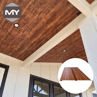 Techo de Soffit de Aluminio MEIYU con Aspecto de Madera, Diseño Moderno, Resistente al Fuego e Impermeable para Centros Comerciales, Almacenes y Uso en Exteriores