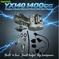 Moteur haute performance YX140 140cc 4 vitesses à démarrage au kick avec carburateur PZ26 pour Pit Bike, Dirt Bike et ATV
