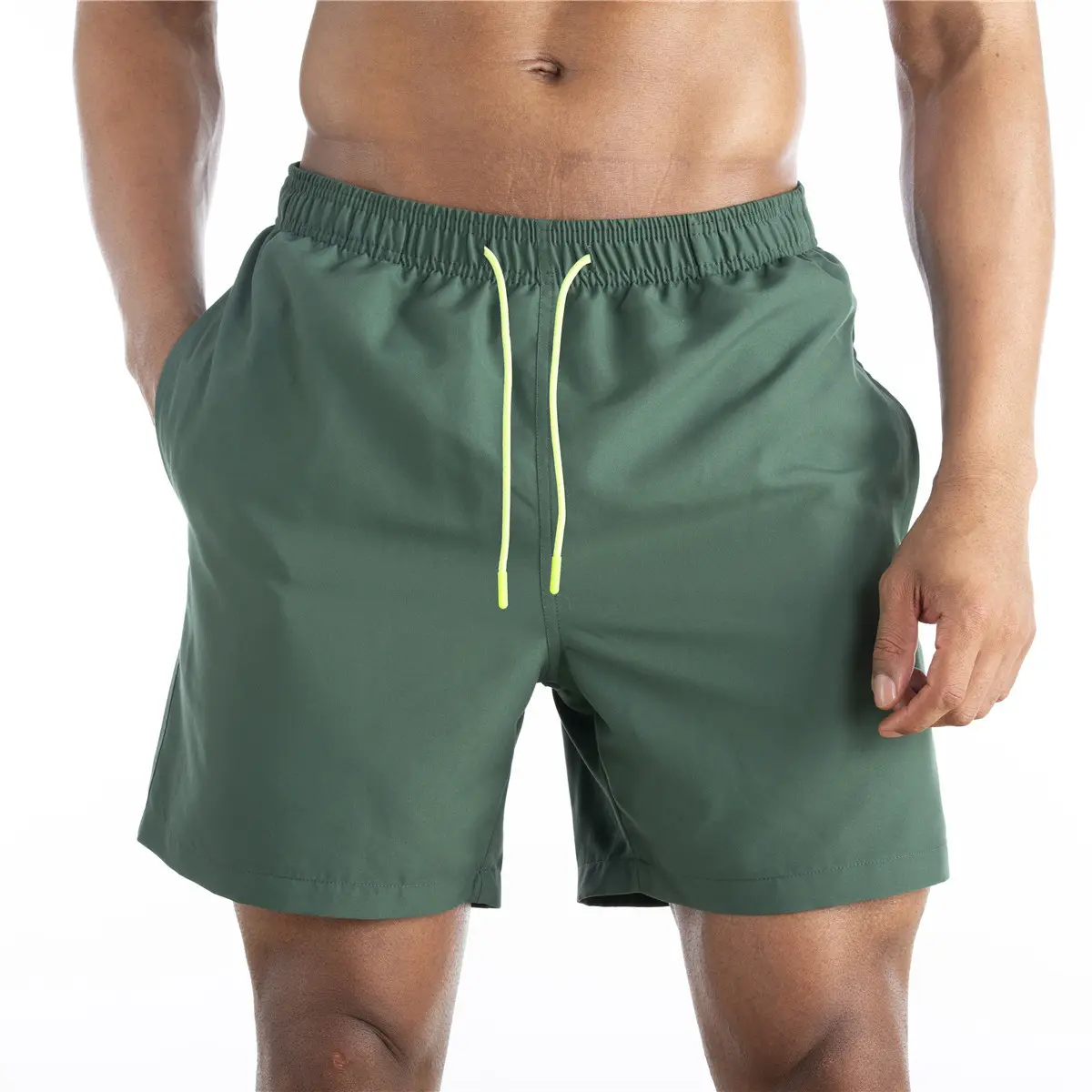 Pantalones cortos impermeables de playa para hombre, ropa deportiva de doble capa de verano