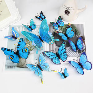 Lot de 12 autocollants muraux 3D en PVC double couche, papillons décoratifs pour mariage, fêtes, Noël - Product Image 4