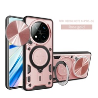 Etuis de téléphone portable pour objectif de caméra coulissant pour Xiaomi Redmi Note 14 13 Pro Plus 4G 5G porte-anneau béquille antichoc couvertures arrière