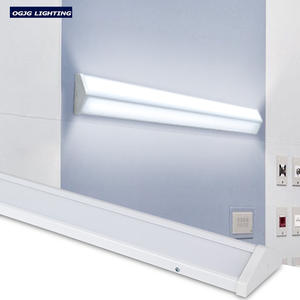 Lampe murale à détecteur de mouvement micro-ondes, à LED linéaire, en aluminium, à montage en surface, avec interrupteur à chaîne, dimmable, avec batterie de secours d'urgence - Product Image 1