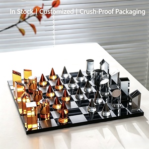 Échiquier en cristal orange de haute qualité, design unique et exquis, grande esthétique, échiquier artisanal en cristal - Product Image 5