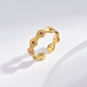 wholesale sterling <b>silver</b> plata 925 geometric open <b>adjustable</b> <b>ring</b> fashion unisex hip hop Rhodium plated zircon finger <b>rings</b> - Product Image 5