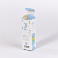 Boîte pliable à fond auto-scellant à imprimé dessin animé Macaron, carton vertical long pour dentifrice aux myrtilles