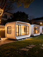 Cabine préfabriquée tout verre de 20 et 40 pieds, maison conteneur familiale rapide pour hôtels et centres de villégiature, fabriquée en panneaux sandwich