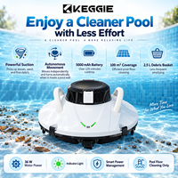 Robot de nettoyage de piscine automatique certifié CE FCC RoHS pour piscines de villas et de condos, 5000 mAh, autonomie de 120 minutes, panier de 2,5 L