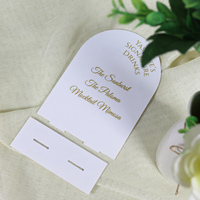 Impression or blanc 3mm d'épaisseur en forme d'arche acrylique blanc Détail de la table à boire Carte Menus de mariage Signalisation Anime Made Paper