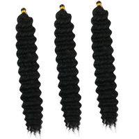 Cheveux synthétiques pour tresses au crochet Ocean Wave 3X Deep Wave 300g - Cheveux ondulés et bouclés pour tresses bohèmes - Fibre haute température