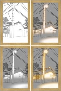 ภาพเรืองแสงไฟ LED ประดับกลางคืนภาพวาดข้างเตียงภาพสไตล์ความคิดสร้างสรรค์ที่ทันสมัยของขวัญภาพวาดแสงอาทิตย์